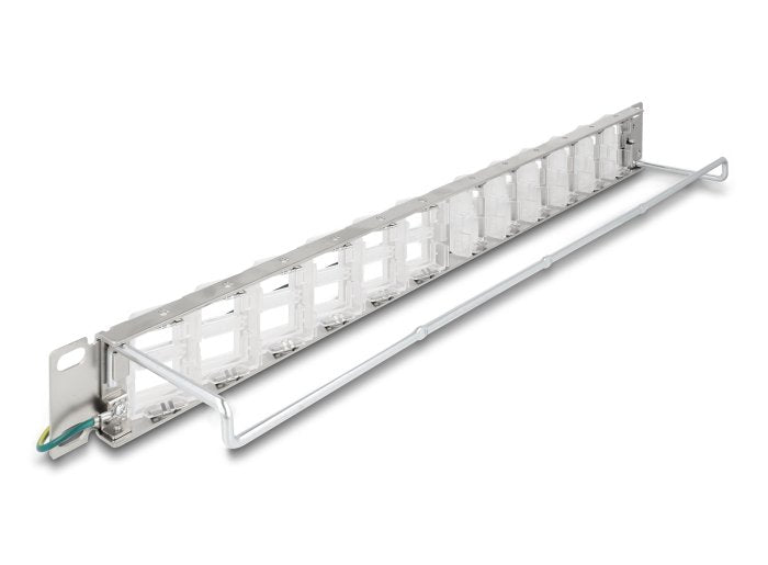 Delock 67066 Panel De Conexión Keystone De 19" Con 24 Puertos Inclinables Y Alivio De Tensión