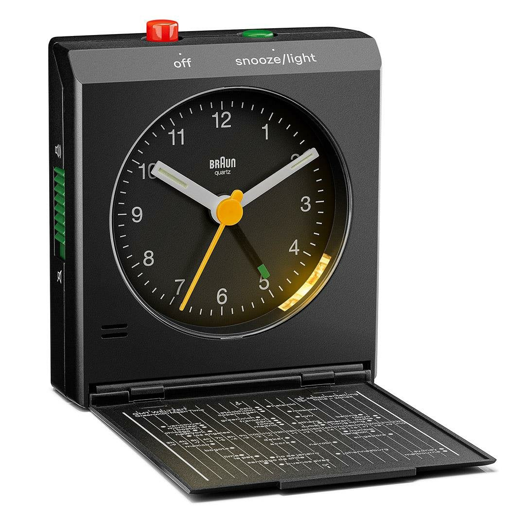 Braun Bc05b Klassischer Analoger Reisewecker, Negro