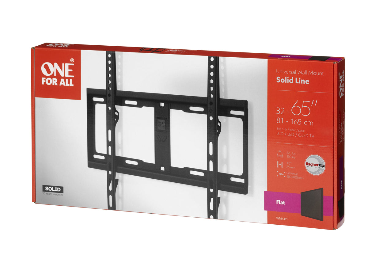 Soporte De Pared One For All Wm4411, Negro, Ultraplano Wm4411