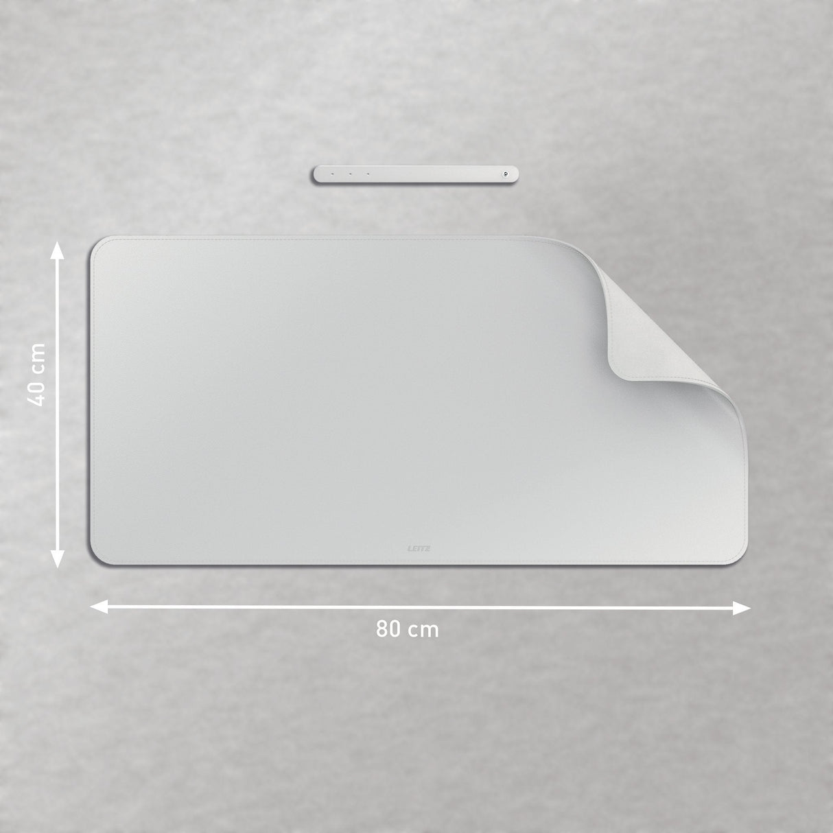 Leitz Alfombrilla De Escritorio Grande 80x40cm - Espesor 2mm - Antideslizante - Impermeable - Gris