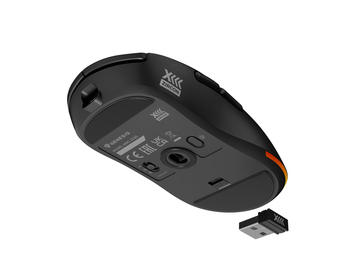 Raton Gaming Genesis Zircon Xiii Customizable Inalambrico 26000 Dpi Negro