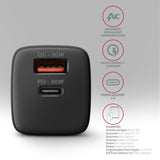 EAN 8595247907103 - Axagon ACU-PQ30 Ladegerät QC3.0, 4.0/AFC/FCP/PPS/Apple+ PD USB-C, 30W - schwarz - Kompaktes Ladegerät - 1 imagen 4