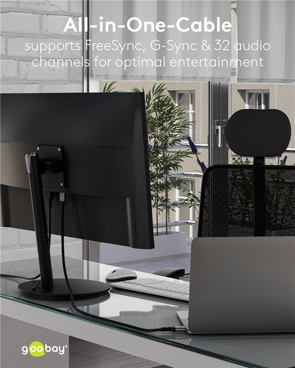 Goobay Displayport Cable 2.0 2.1, 54 Gbit S