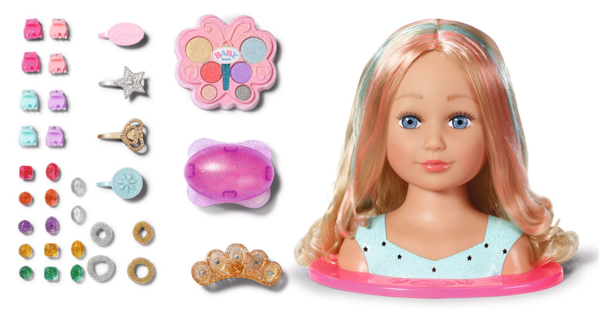 Zapf Creation Baby Born® Sister Styling Head Princess, Cabeza De Maquillaje Y Peluquería 835432