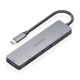 Aisens Usb-C Dock 7 En 1, Usb-C A 1xhdmi, 2xusb-A, 1xusb-C, 1xusb-C Pd 100w, 1xsd, 1xmicro Sd, Gris, 15cm