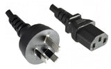 Australsk Netledning 1,8m Til  C13, A+C, Sort, H05v, V-F 3g