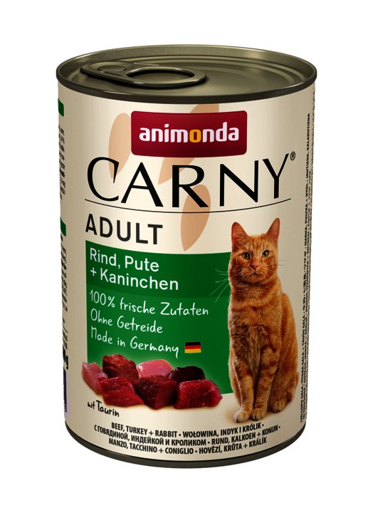 Animonda Carny Adult Sabor: Ternera, Pavo Y Conejo 400g