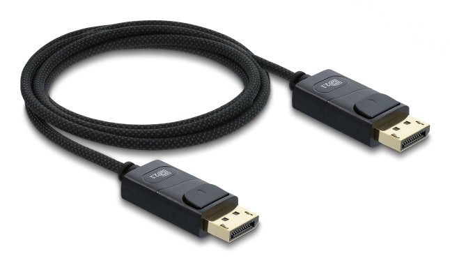 Delock Koaxiales Displayport Cable 16k 60 Hz 80 Gbps Con Geflechtmantel 2 M