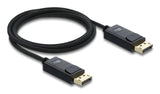 Delock Koaxiales Displayport Cable 16k 60 Hz 80 Gbps Con Geflechtmantel 2 M