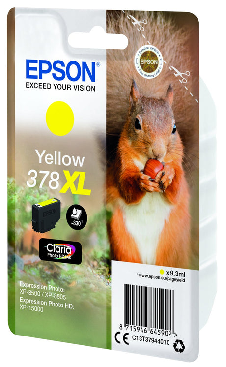 EAN 8715946645919 - Epson Squirrel 378XL cartucho de tinta 1 pieza(s) Original Alto rendimiento (XL) Amarillo imagen 3