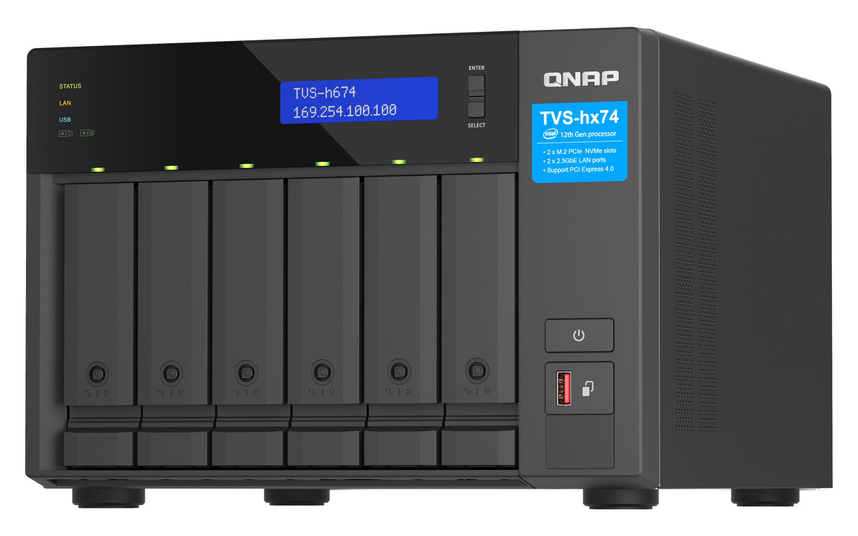 Qnap Tvs-H674 Nas Torre Ethernet Negro I3-12100