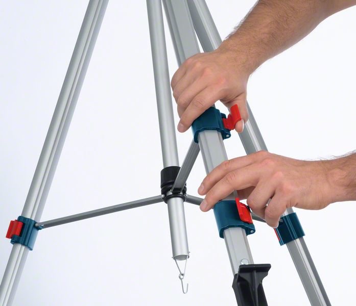 Trípode Bosch Professional Bt 250 Plateado/Azul, Rosca De 1/4", Para Láseres Puntuales, Lineales Y Rotativos 0601096a00