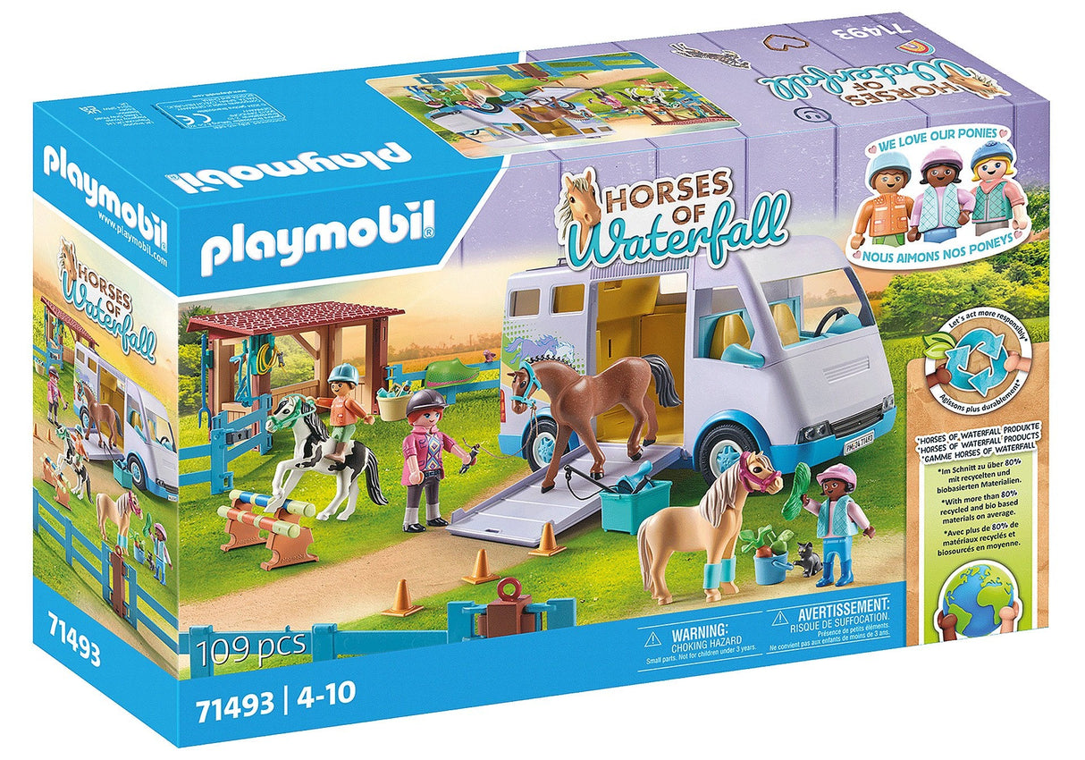 Playmobil 71493 Escuela De Equitación Móvil Caballos De La Cascada