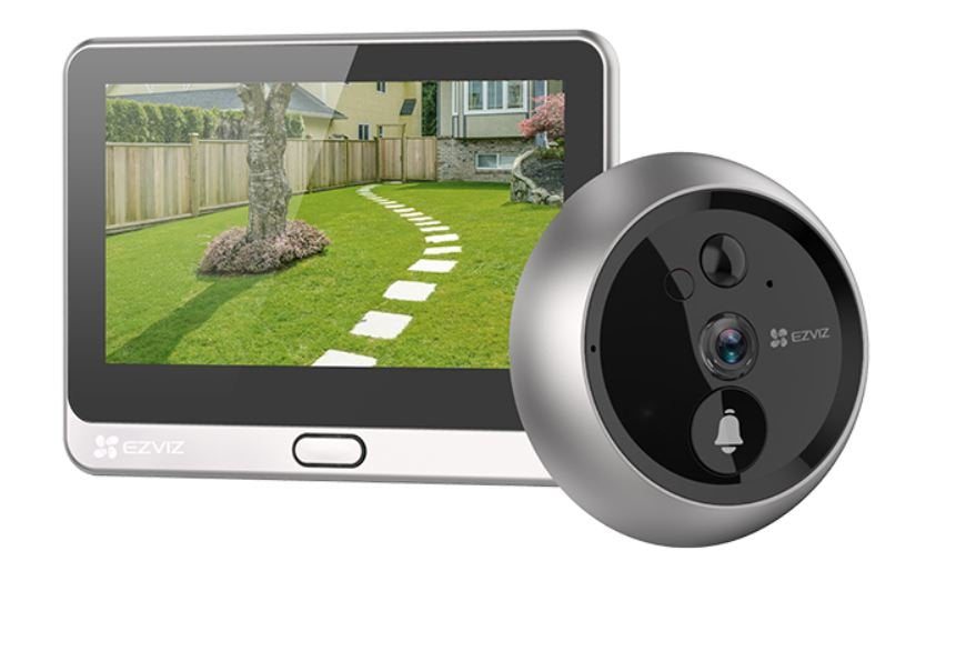 Visor Electrónico Para La Puerta Ezviz Cs-Dp2 2mp, Ip54, Touch Screen, Wifi, 4600mah