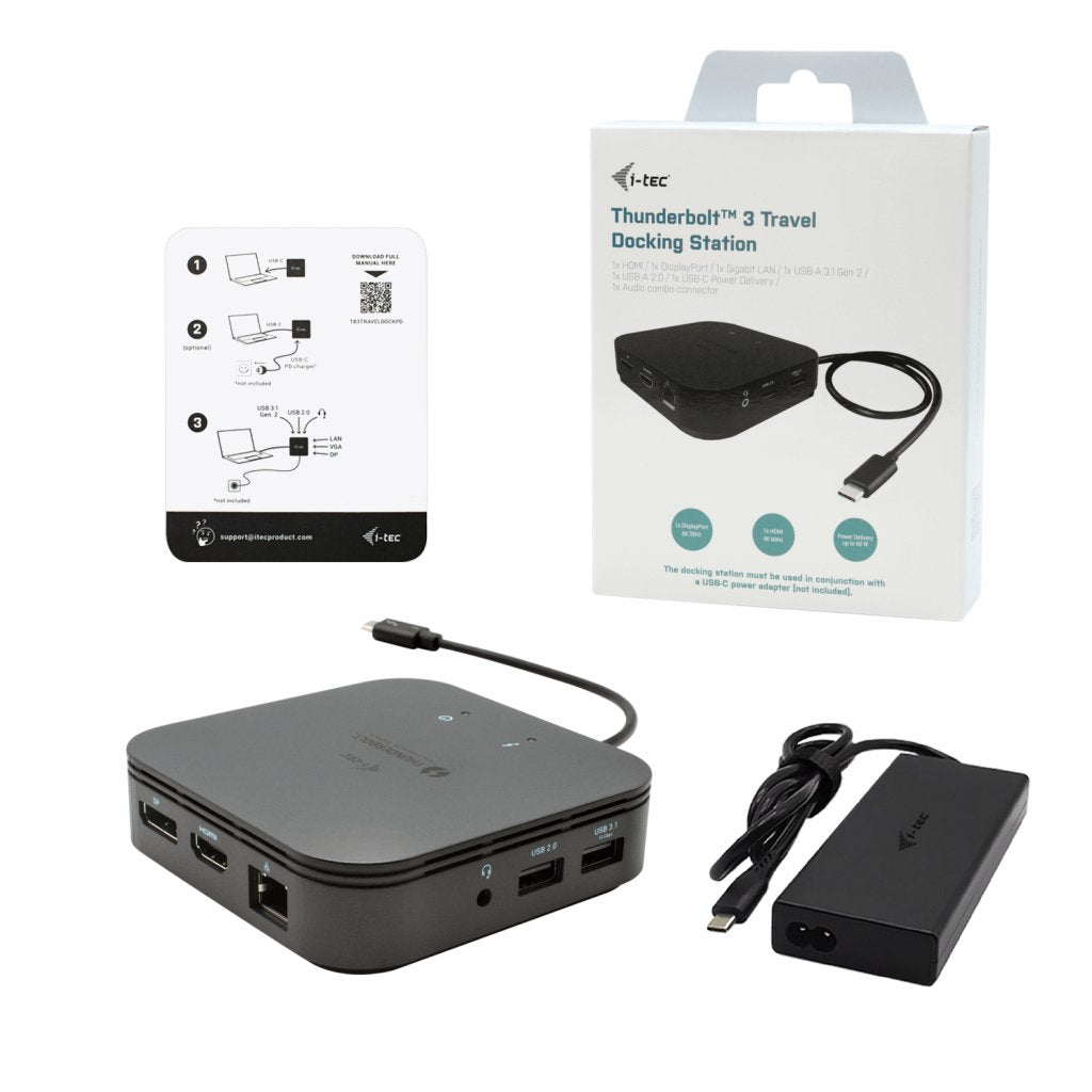 I-Tec Tb3 Traveldock + Charger Tb3 Dock 2x 4k Lcd Charger 77w