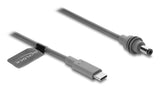 Delock Usb Type-C Conector Macho A Dc 5,5 X 2,1 Mm Cable Compatible Con Starlink Mini, 2 M Gris
