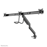 Newstar Monitor Triple-Deskmount With Crossbar 17-24inch Full Motion Gasspring Tilt Rotate Swivel Grommet/Clamp Black