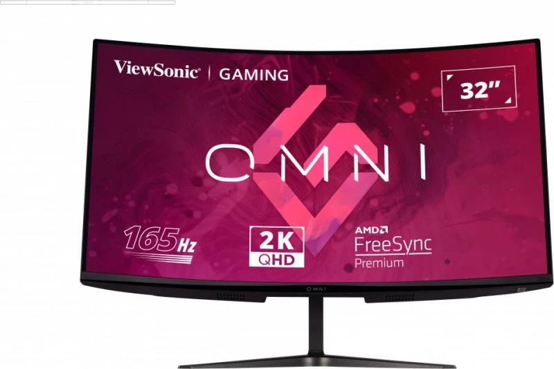 Viewsonic Omni Gaming Vx3218c-2k - Led Monitor - Gaming - Curved - 32 [31.5 Viewable] - 2560 X 1440 Qhd @ 165 Hz - Va - 250 Cd/M² - 1 Ms - Hdmi, Displayport - Speakers
