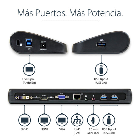 EAN 0065030851299 - StarTech.com USB3SDOCKHDV base para portátil y replicador de puertos Alámbrico USB 3.2 Gen 1 (3.1 Gen 1)  imagen 8