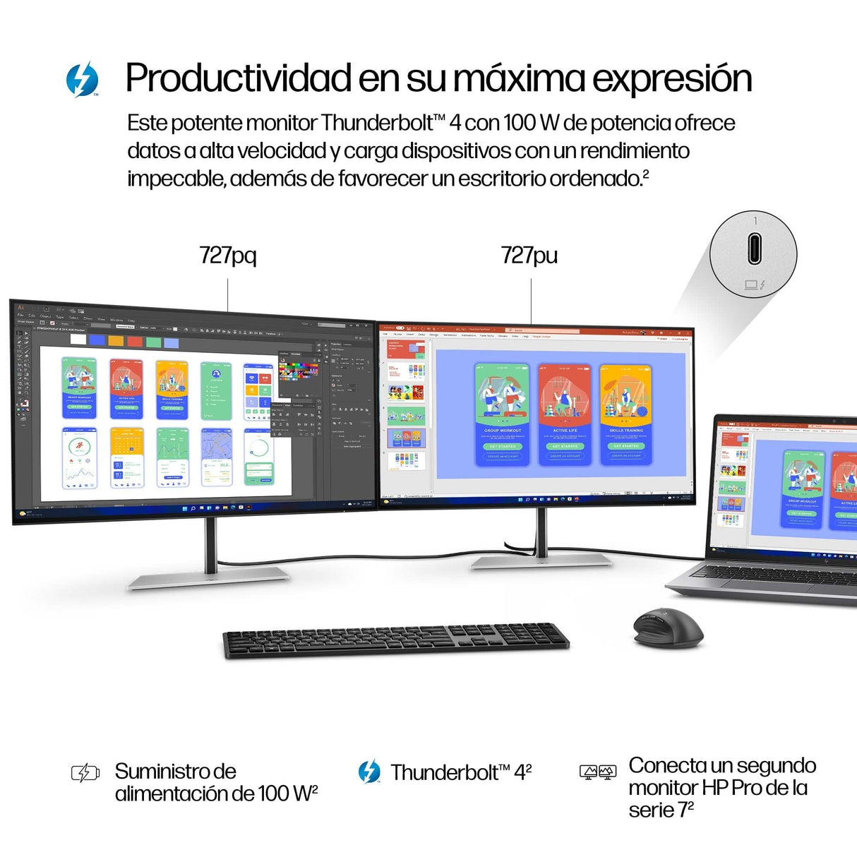 EAN 5715063748701 - HP Series 7 Pro 27 inch QHD Thunderbolt 4 Monitor - 727pu pantalla para PC 68,6 cm (27") 2560 x 1440 Pixe imagen 7