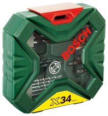 Juego De Taladro Y Destornillador Bosch X-Line, 34 Piezas, Juego De Brocas Y Puntas (Verde) 2607010608