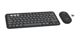 Teclado Español Logitech Pebble 2 Combo  Ratón Incluido Universal Rf Wireless + Bluetooth Qwerty Grafito