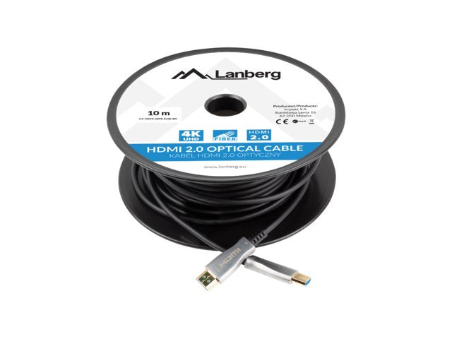 EAN 5901969440881 - Lanberg CA-HDMI-20FB-0100-BK cable HDMI 10 m HDMI tipo A (Estándar) Negro, Plata imagen 4