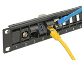 Delock 43340 Panel De Parcheo, Patch Panel Negro, Metal, Plástico, Montaje En Bastidor, 44 Mm, 11,5 Mm, 482,6 Mm