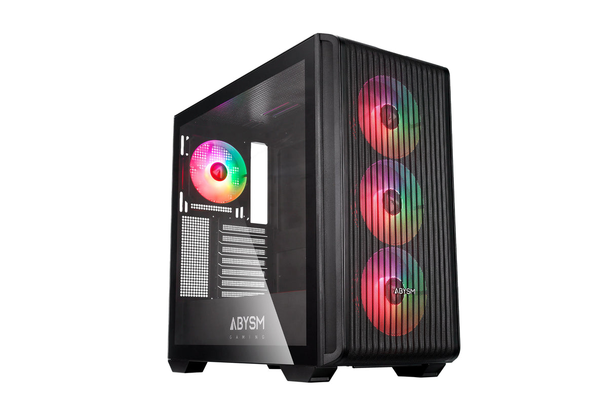 Caja Pc Abysm Danube Kamp Bx300 Black  Atx, Itx, Micro Atx - Lateral Cristal Templado - 3.5" Y 2.5" - Usb-A, Usb-C Y
