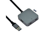 Value Usb 3.2 Gen 1 Hub, 4 Ports (2x Usb-A + 2x Usb-C), Mit Verlngerungscable, 5 M