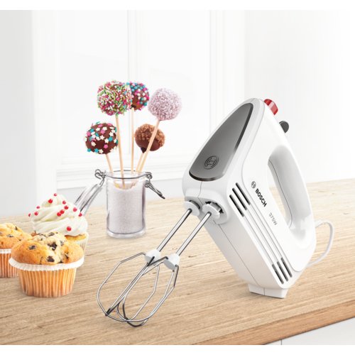 Batidora De Mano Bosch Mfq22100 Clevermixx, 375 W, 4 Velocidades, Blanco Gris Oscuro