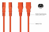 Kabelmeister Contacto De Protección-St. (90° Angulado.) An C13 Naranja 1m