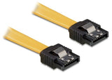 Delock Cable De Datos Sataiii 0.20m Amarillo Con Clip De Seguridad