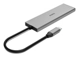Hama Essential Hub Usb 3.2 - Potencia Maxima 100w - Cable Usb-C Integrado De 15cm - 2x Usb-C - 2x Usb-A - Power