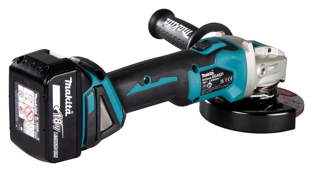 Makita Amoladora Angular Inalámbrica X-Lock Dga521zx1, 18 Voltios Dga521zx1