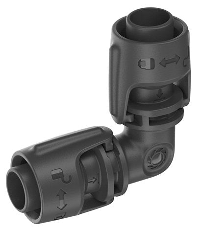 Gardena Micro-Drip-System Pieza En L De 13 Mm (1/2"), Conexión (Gris Oscuro, 2 Piezas 13202-20