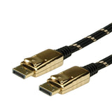 Roline 11.04.5644 Cable Displayport 1 M Negro, Oro (Roline Gold Displayport Cable Dp-Dp. M/M. 1.0m)