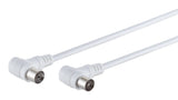 S-Impuls Koaxkabel 2x Winkel, >80 Db, Blanco, 7,5m