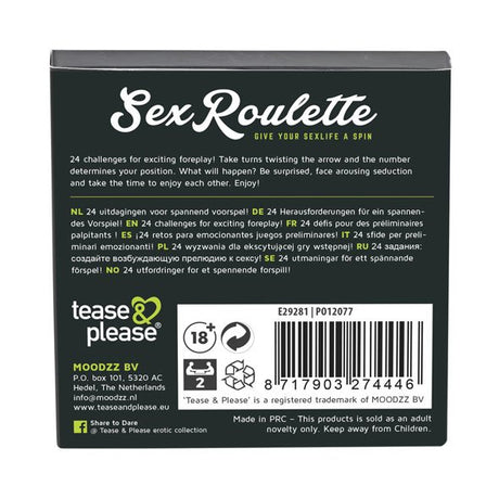 EAN 8717903274446 - Tease and Please Sex Roulette Foreplay Rueda de Wartenberg Cualquier género NL EN DE FR ES SE IT PL RU NO imagen 3
