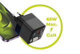 Mobile Origin 65w Gan Charger Usb-C Retra. Cable + Usb-A 75cm