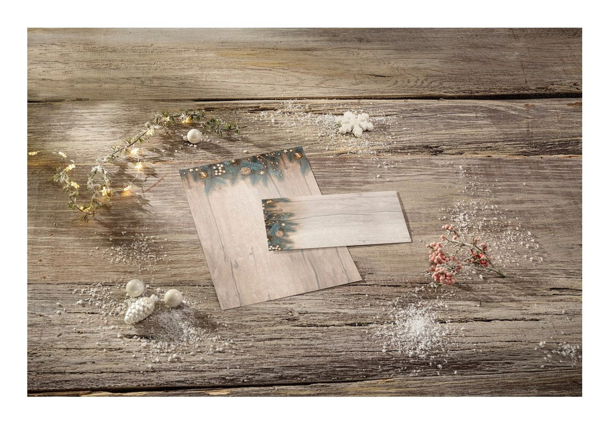 Sigel Papel De Carta Navideño Golden Greens Motiv Din A4 -/M²