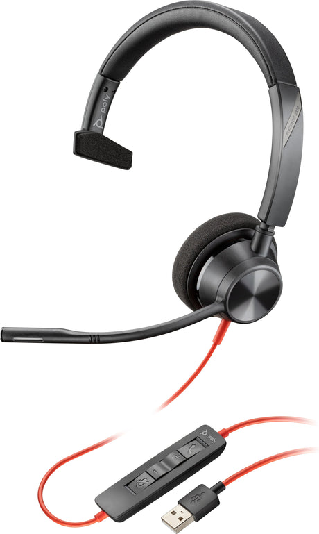 EAN 0017229173354 - Poly Blackwire 5220 Stereo USB-A Headset Alámbrico Diadema Oficina/Centro de llamadas Negro imagen 2