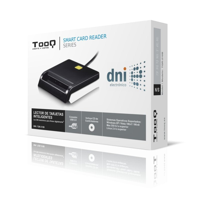 EAN 8433281006799 - TooQ TQR-210B lector de tarjeta inteligente Interior imagen 2