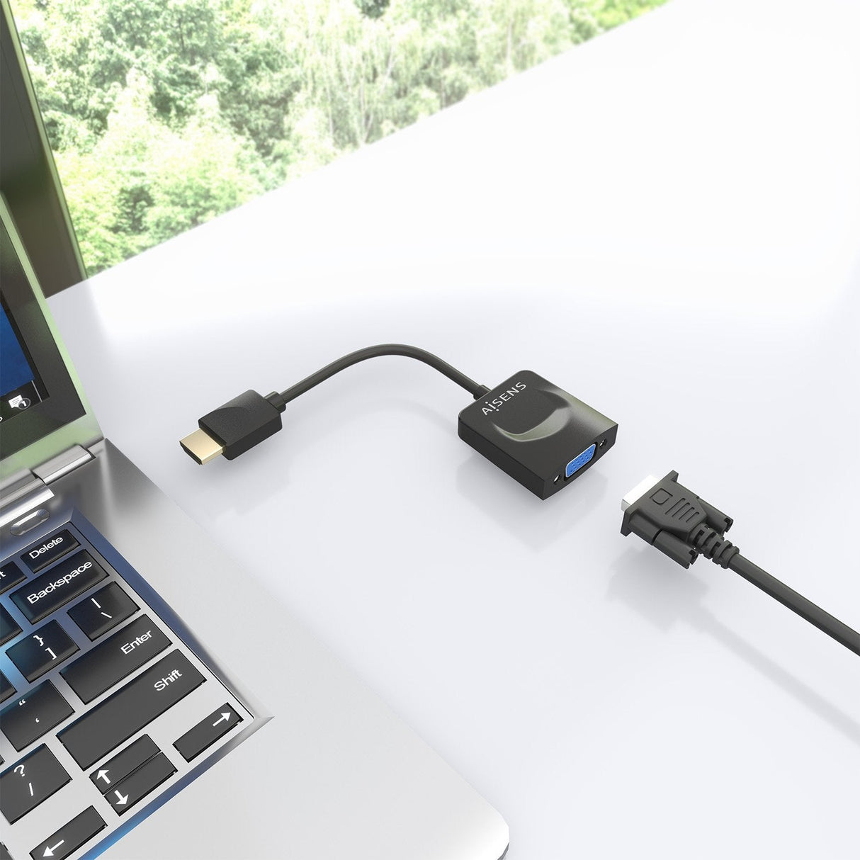 Aisens Conversor Hdmi A Svga, Hdmi A/M-Svga/H, Negro, 15cm