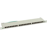 Patch Panel Inline Cat.6 24 Puertos 19" 0.5u Gris Claro Ral7035