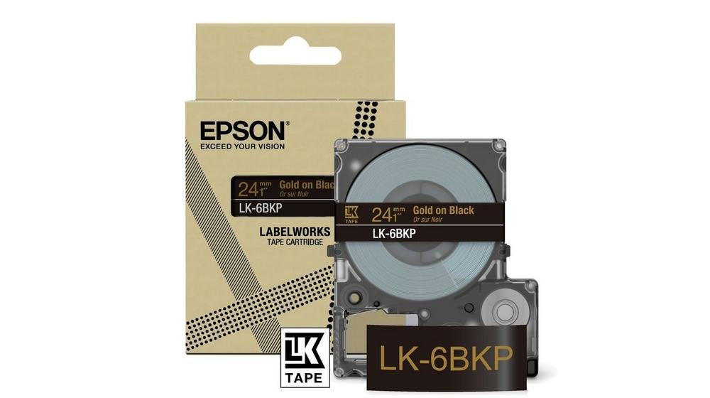 Epson Cinta Lk-6bkp N/Or Metal 24mm