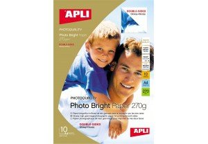 Apli Papel Fotografico Photobright Doble Cara A4 270g 10 Hojas