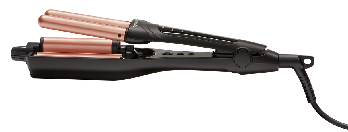 Plancha Rowenta Waves Addict Cf4710f0  Con Múltiples Accesorios Caliente Negro, Oro