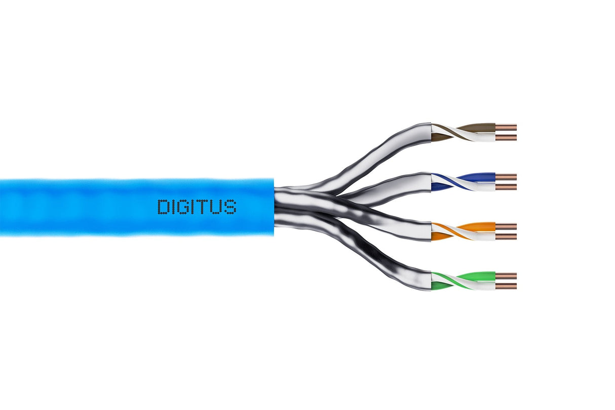 Cable De Instalación U-Ftp Cat 6a, 500 Mhz Eca (En 50575), Awg 23/1, Caja De Cartón De 100 M, Sx, Azul