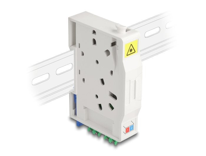 Delock 85936 Caja De Conexión De Fibra Óptica Para Carril Din Con Soporte De Empalme Y 2 X Acoplador Lc Duplex